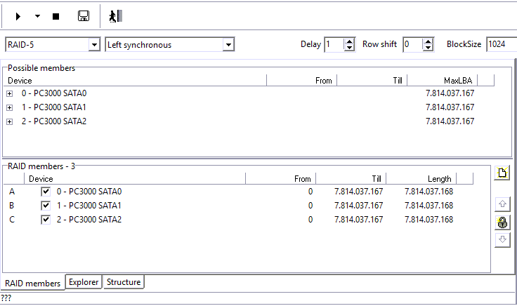 使用PC-3000 Data Extractor RAID Edition版恢复RAID5其中有1个盘彻底损坏