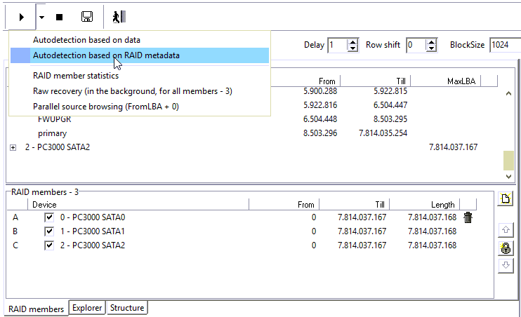 使用PC-3000 Data Extractor RAID Edition版恢复RAID5其中有1个盘彻底损坏