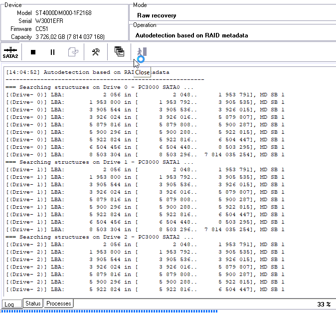 使用PC-3000 Data Extractor RAID Edition版恢复RAID5其中有1个盘彻底损坏