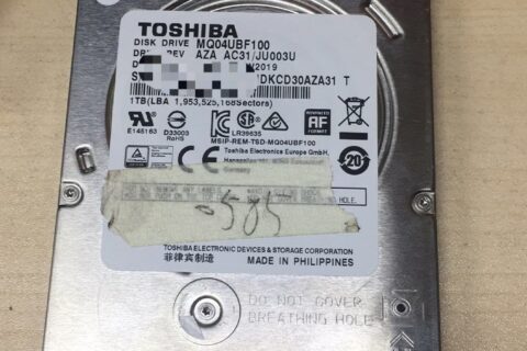 上海客户寄修一块东芝1T移动硬盘MQ04UBF100需要二次开盘恢复数据
