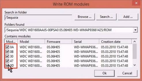 使用5. x版本PC-3000 for HDD从SA构建ROM镜像WD Marvell硬盘驱动器上的数据与内部ROM