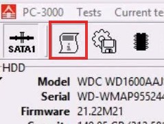 使用5. x版本PC-3000 for HDD从SA构建ROM镜像WD Marvell硬盘驱动器上的数据与内部ROM