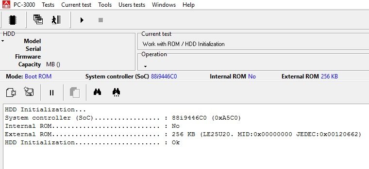 使用PC-3000 for HDD的Boot ROM(COM端口)模式读写3.5和2.5西部数据硬盘的ROM