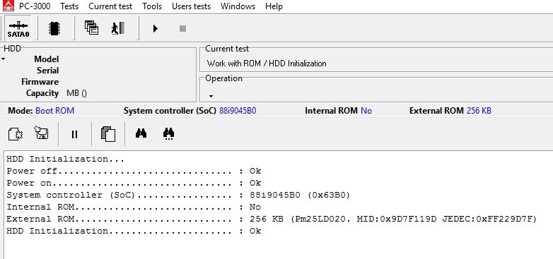 使用PC-3000 for HDD的Boot ROM(COM端口)模式读写3.5和2.5西部数据硬盘的ROM