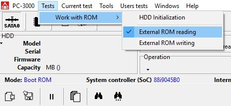 使用PC-3000 for HDD的Boot ROM(COM端口)模式读写3.5和2.5西部数据硬盘的ROM