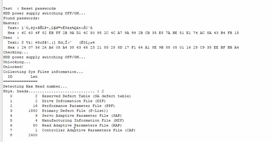 使用PC3000 for HDD清除希捷F3系列硬盘的密码清除过程