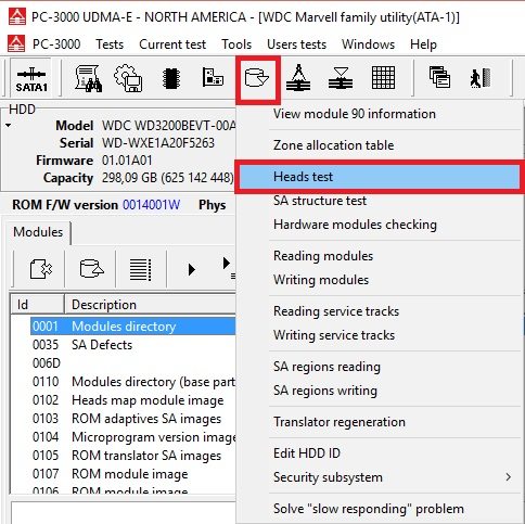 PC-3000 for HDD WD Marvell硬盘具体的诊断