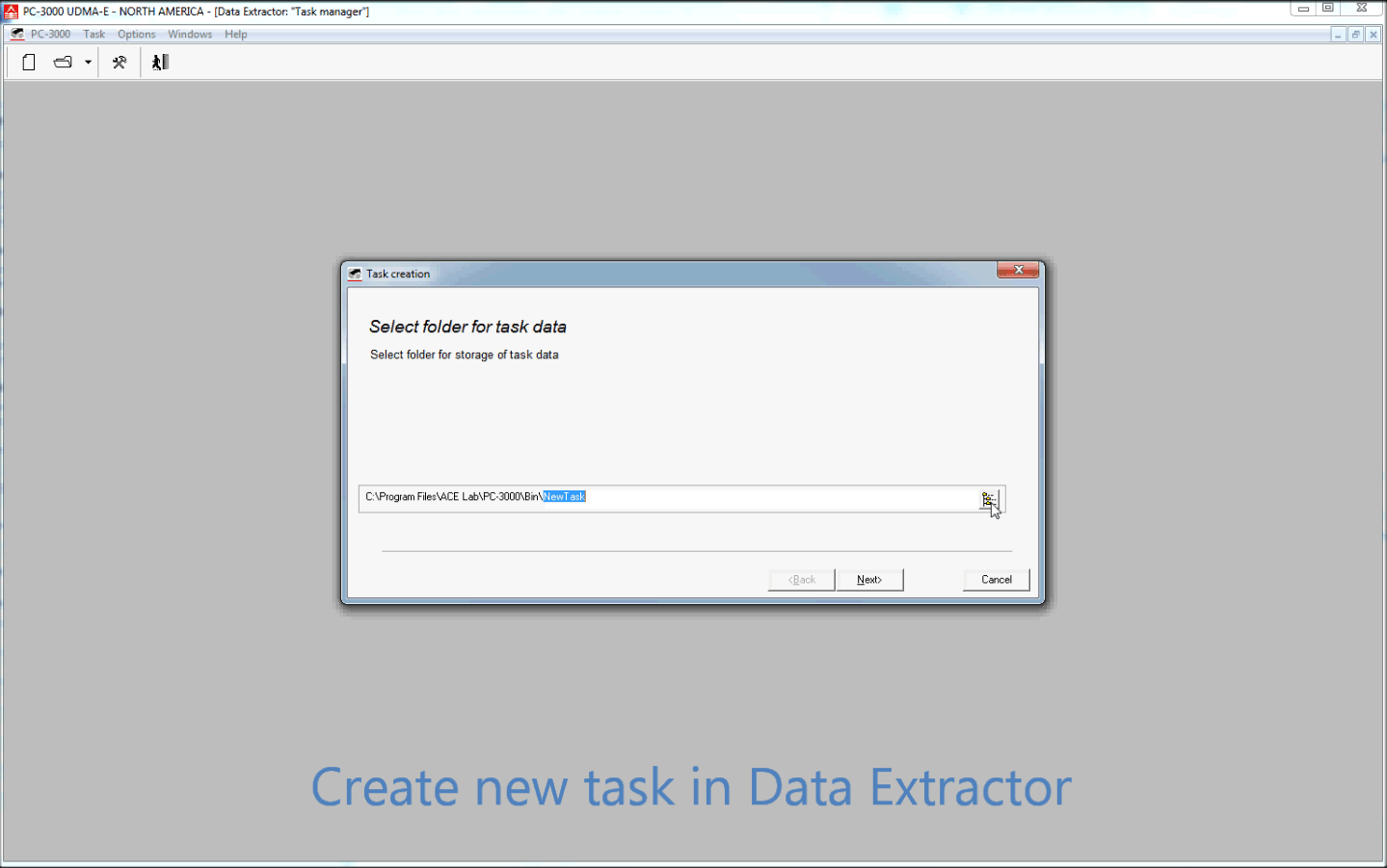 PC-3000 DE. Data Extractor RAID Edition第一个步骤(第1部分-创建Data Extractor RAID Edition任务)