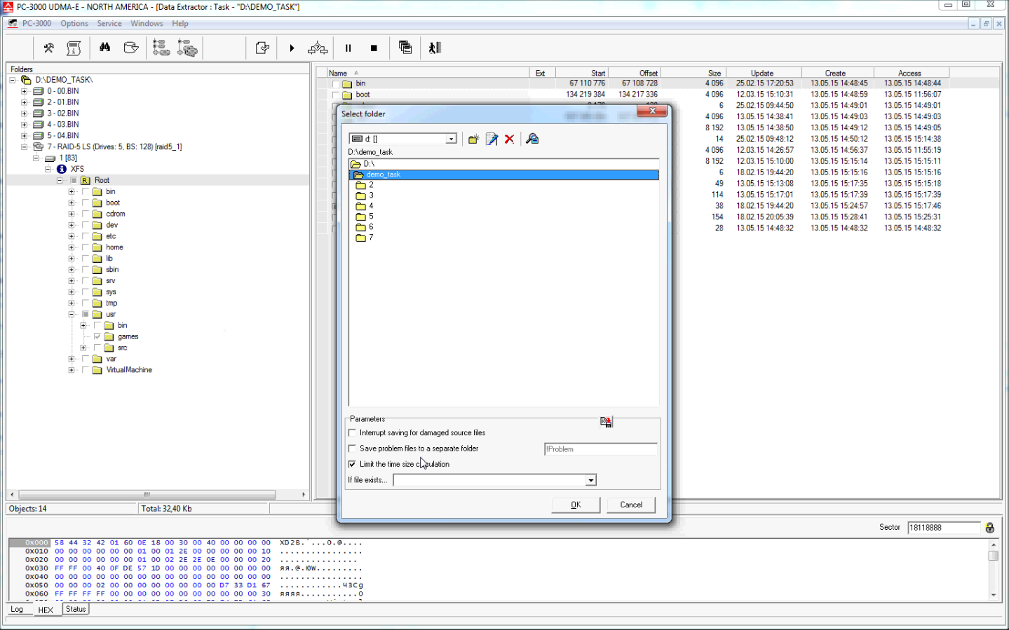 PC-3000 DE. Data Extractor RAID Edition第一个步骤(第1部分-创建Data Extractor RAID Edition任务)