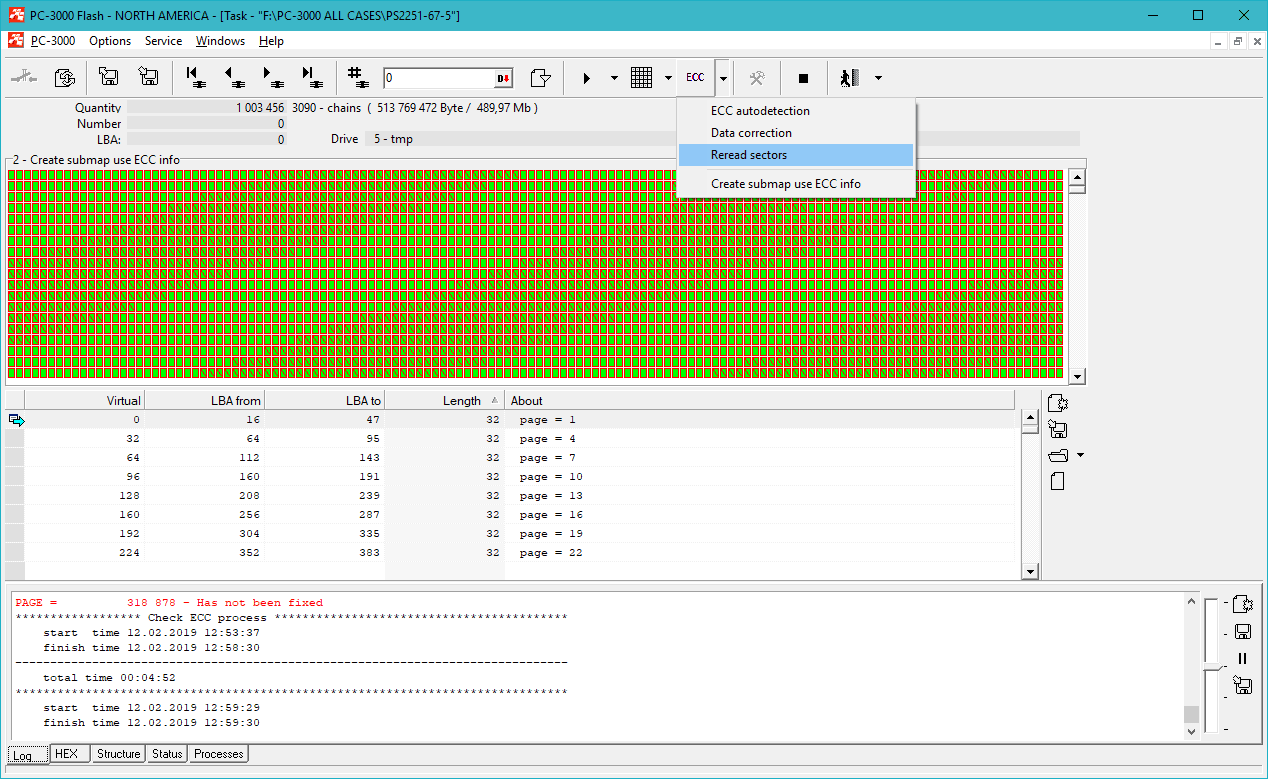 PC3000 FLASH重读MAP生成器工具 如何在ECC校正和读出过程中节省时间