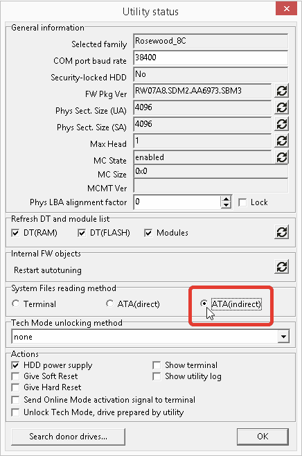 PC3000 for HDD Seagate F3如何在Rosewood家族上获得完整的数据访问权限，以及为什么必须进行备份