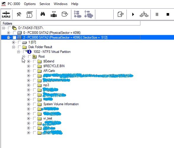 PC3000 Data Extractor恢复的数据产生了偏移