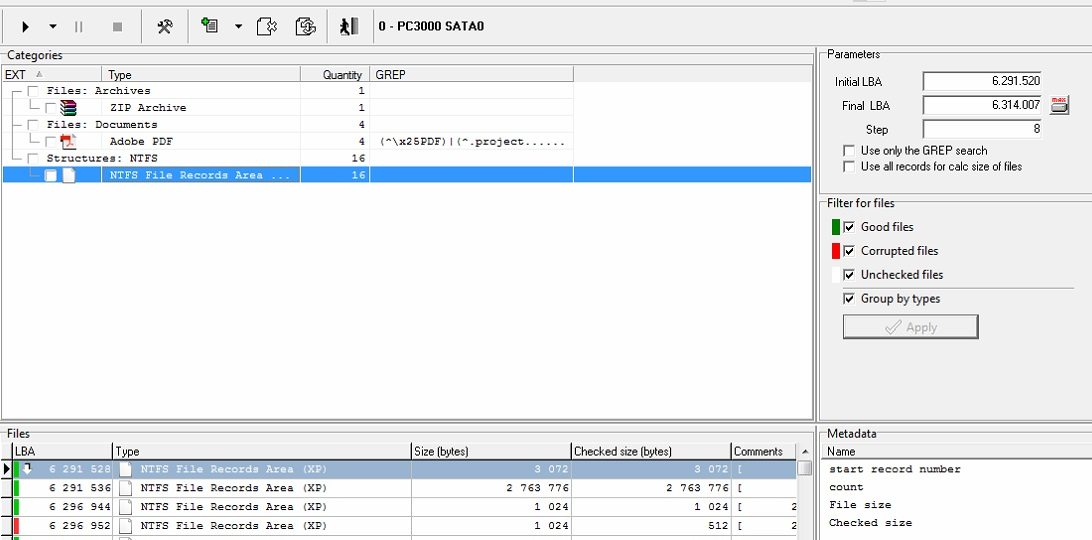 PC3000 for HDD 如何处理MFT表损坏