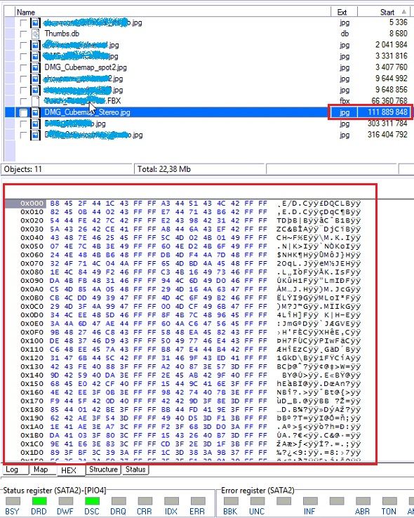 PC3000 Data Extractor恢复的数据产生了偏移