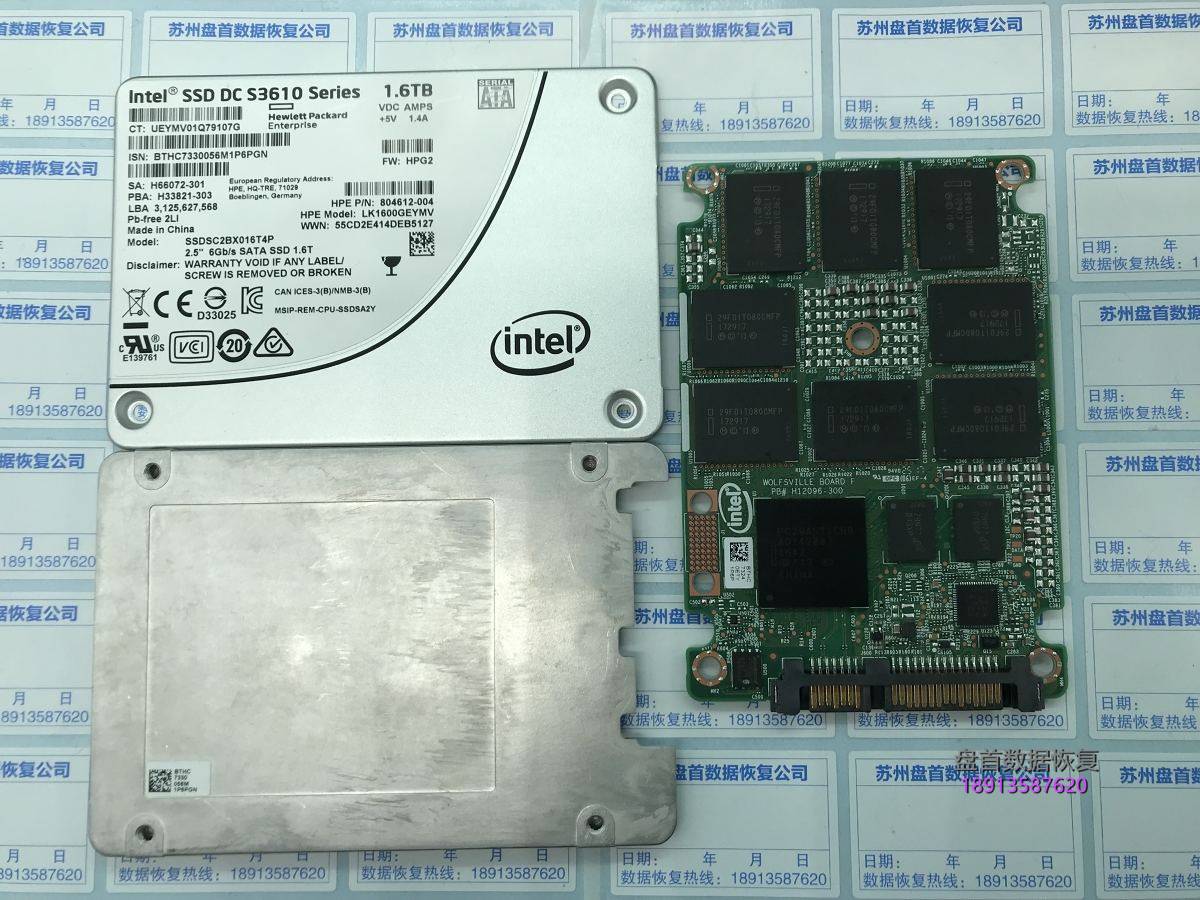 英特尔S3610 1.6T掉盘无法识别SSD在BIOS里显示0容量磁盘管理显示未初始化分区