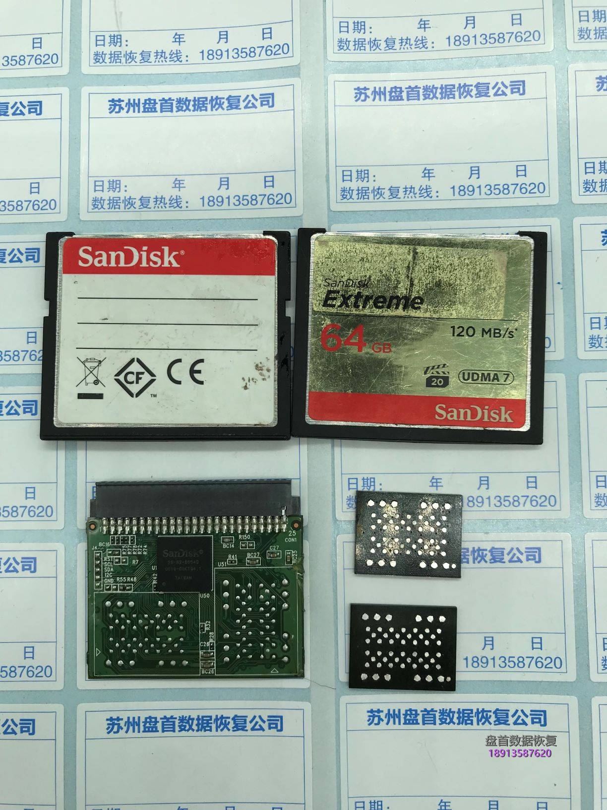 SanDisk闪迪64GCF卡显示64M主控20-82-00549芯片级数据恢复成功