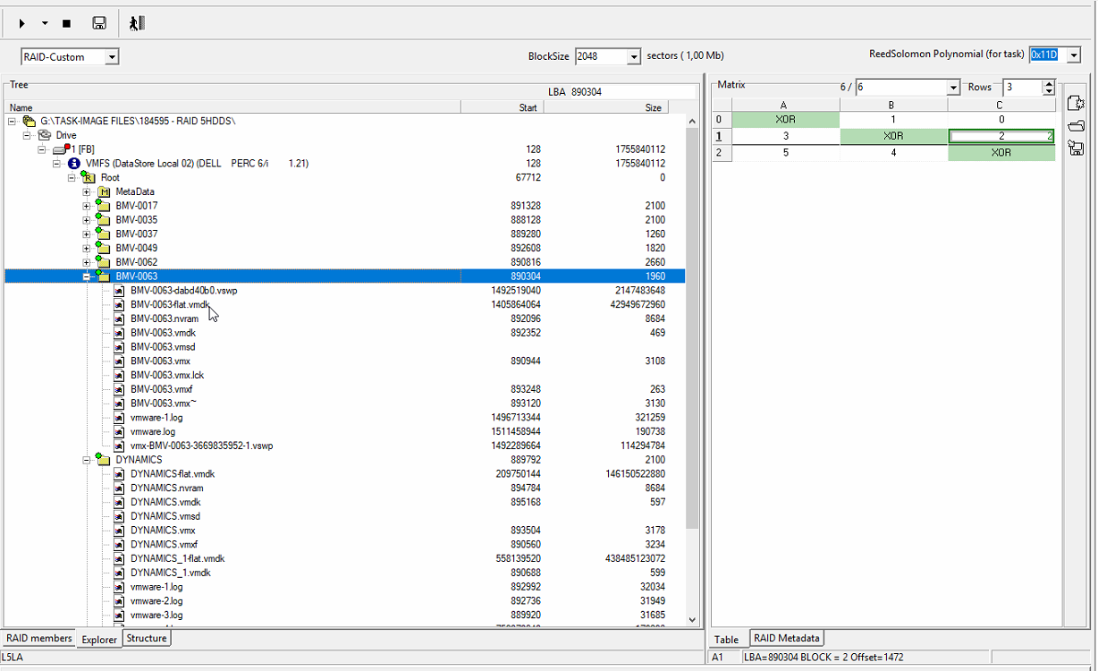 使用PC-3000 DE. Data Extractor RAID Edition 进行VMFS虚拟化数据恢复