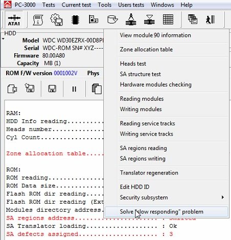 使用PC3000 for HDD解决西部数据WD硬盘反应慢响应慢的问题