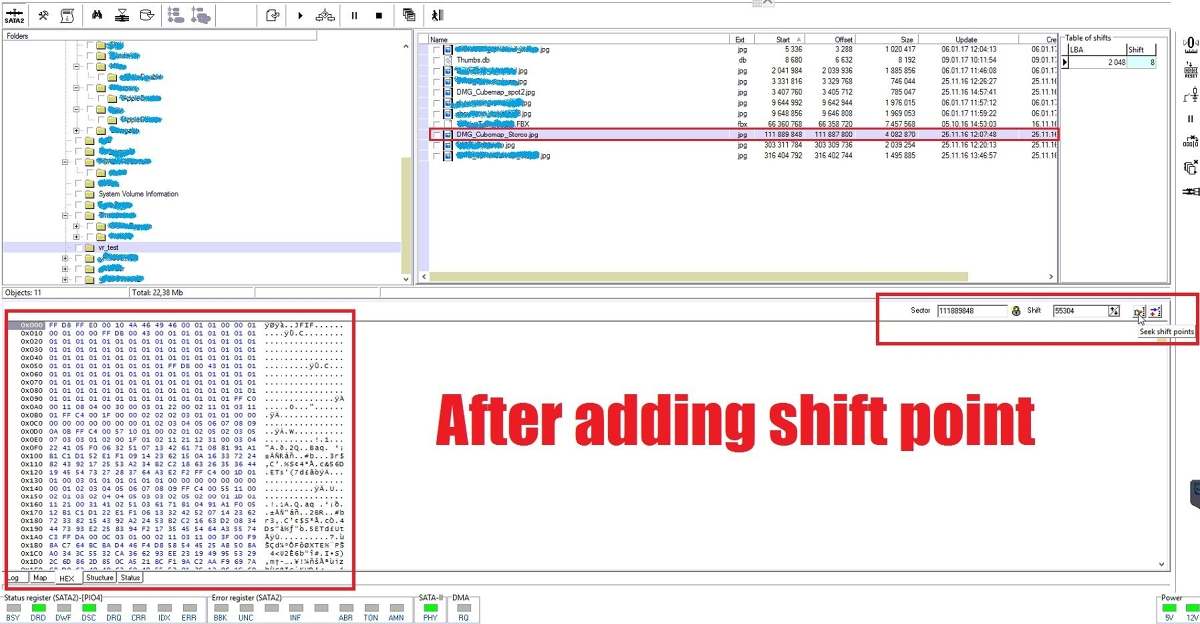 PC3000 Data Extractor恢复的数据产生了偏移