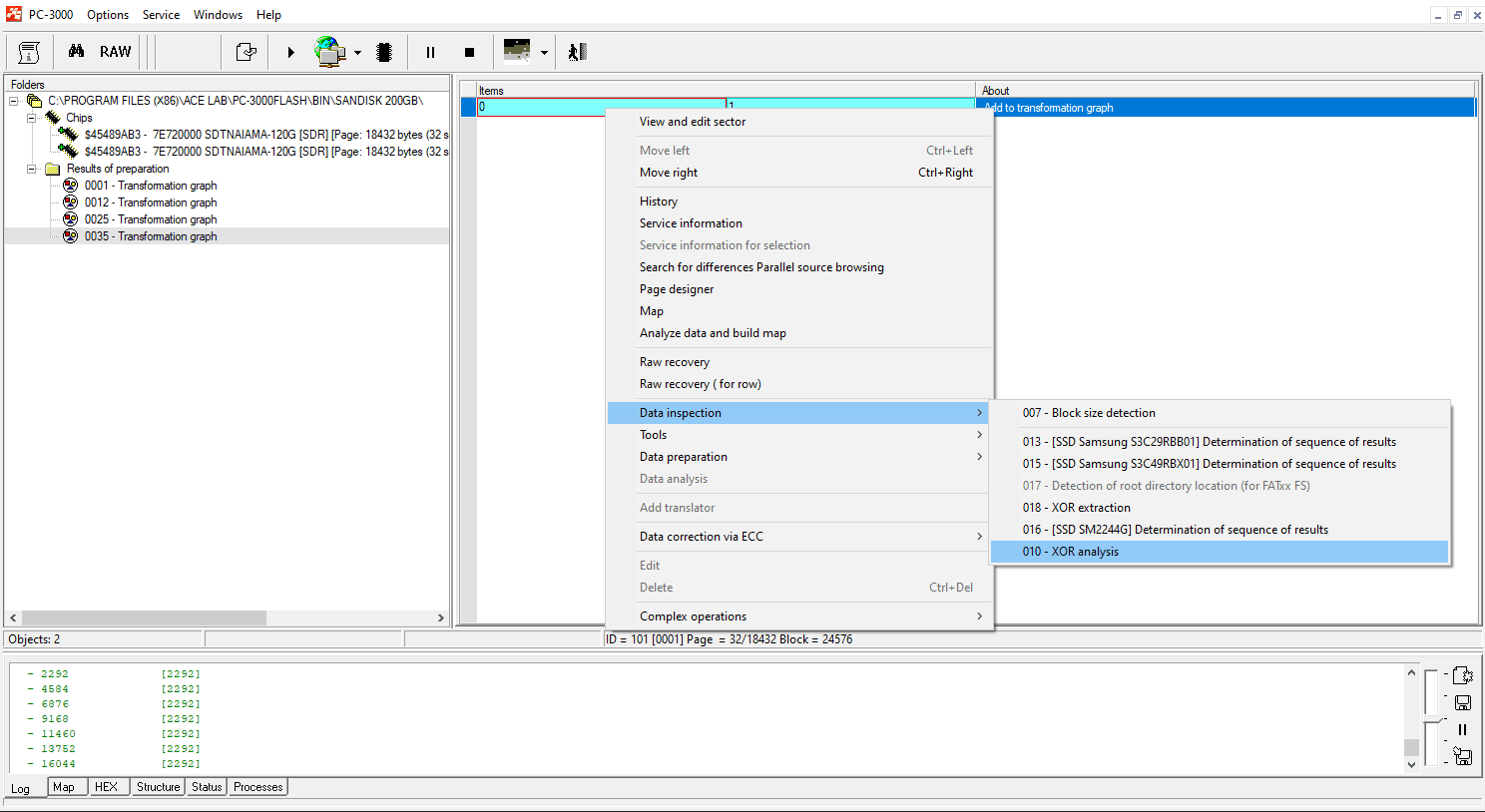 PC-3000 FLASH闪迪 200GB mSD 恢复