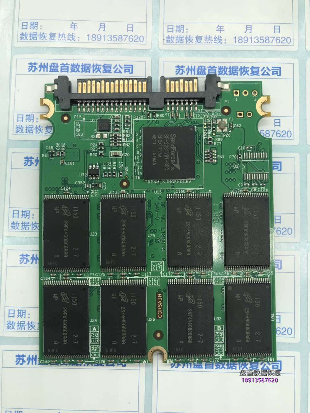 二次恢复SandForce SF-2281VB1-SDC主控海盗船Force Series 3不认盘无法识别数据恢复成功