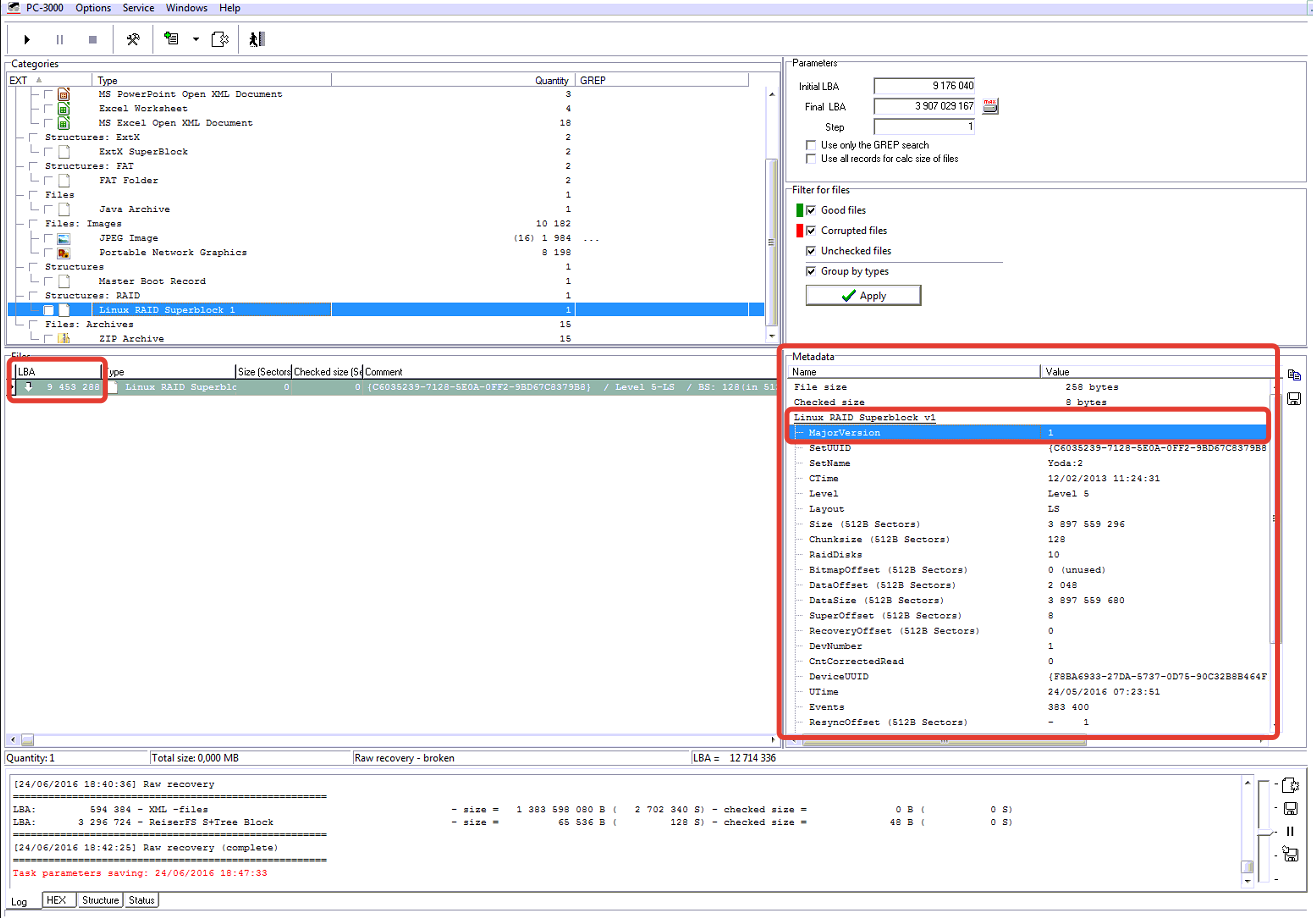 PC-3000 Data Extractor RAID Edition案例研究,从典型的Linux RAID中恢复数据