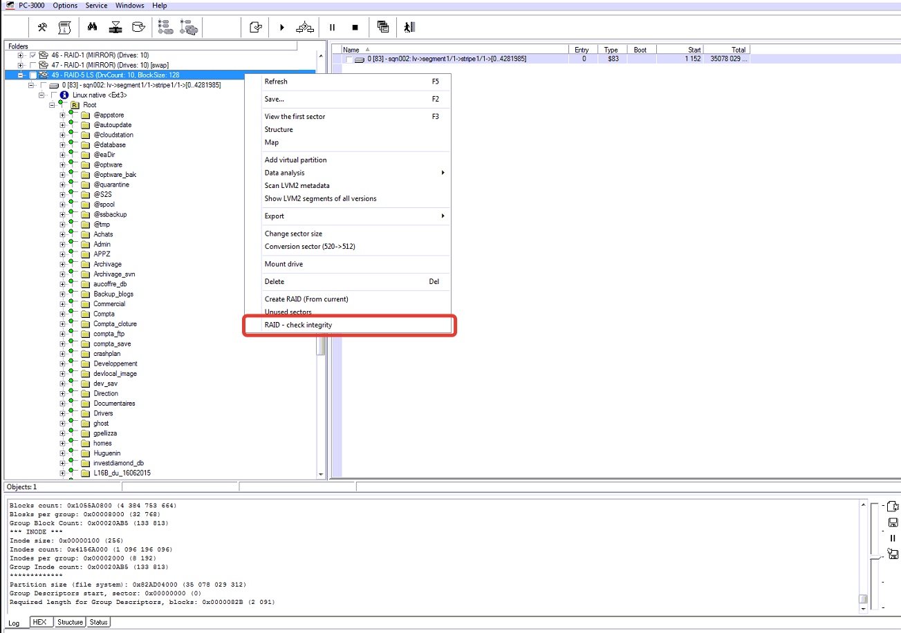 PC-3000 Data Extractor RAID Edition案例研究,从典型的Linux RAID中恢复数据