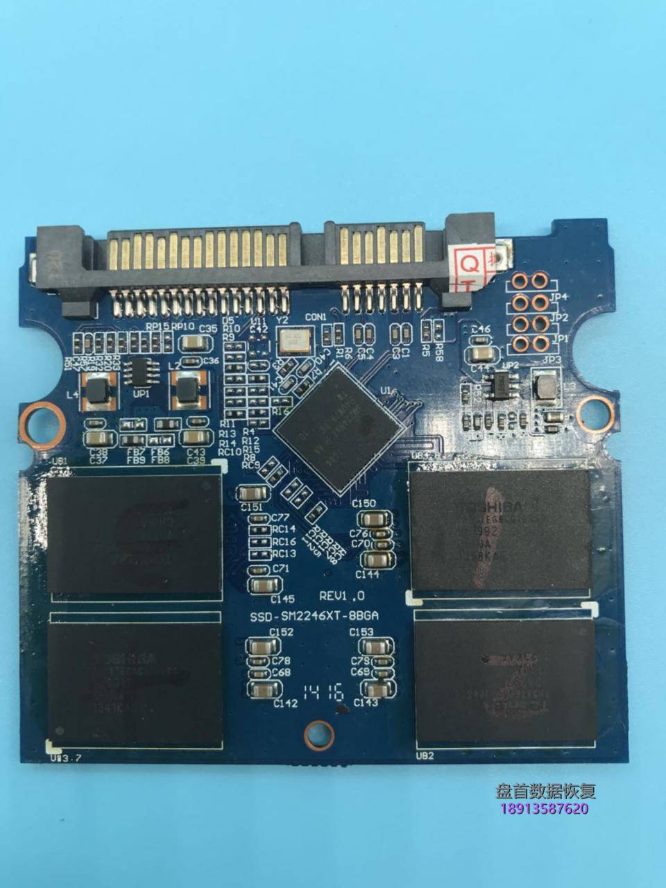 金士顿SV300S37A假的SSD固态硬盘掉盘不识别SM2246XT主控芯片拆芯片数据恢复成功