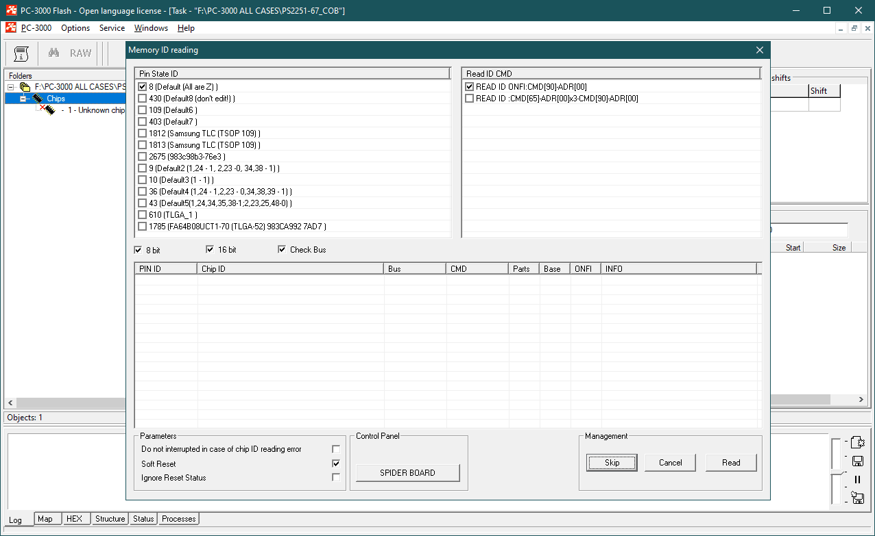 PC-3000 Flash如何使用COB（板载芯片）存储芯片从NAND闪存驱动器中恢复数据PC3000 Flash