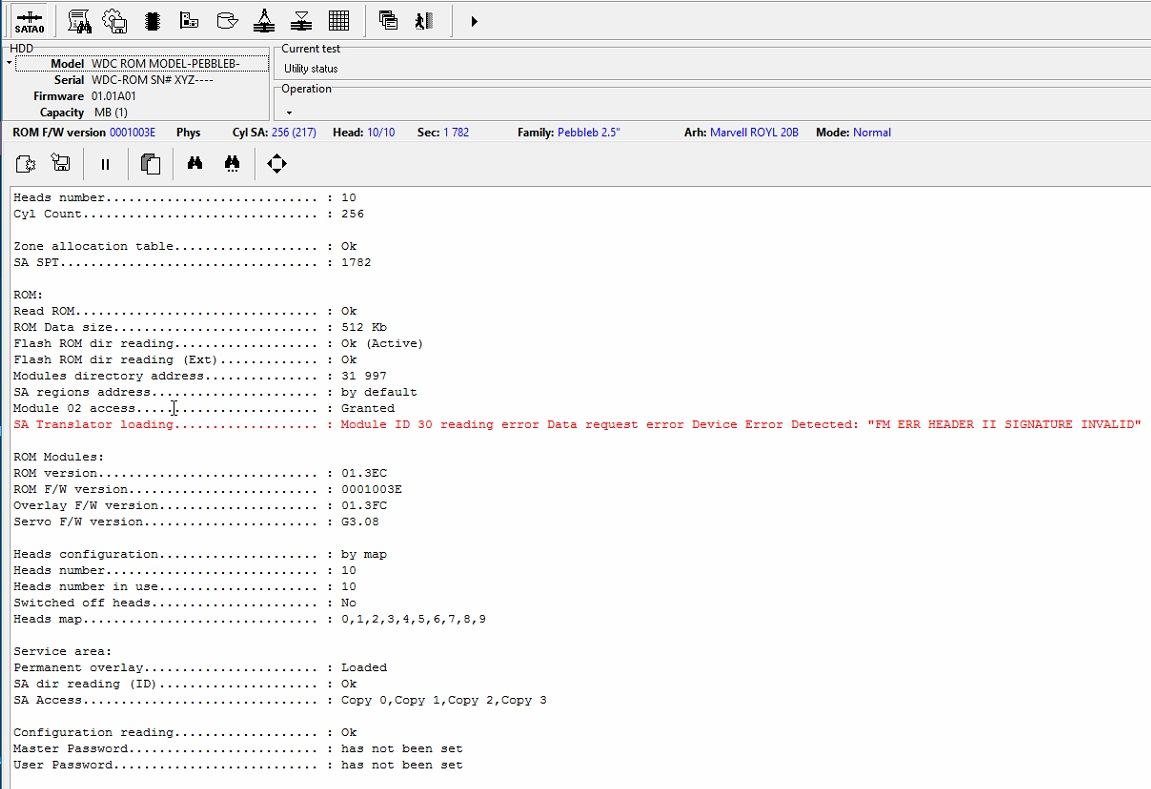 PC3000 for HDD如何处理西数2.5″硬盘的”VSC ERR INV FUNC CODE REQ”错误