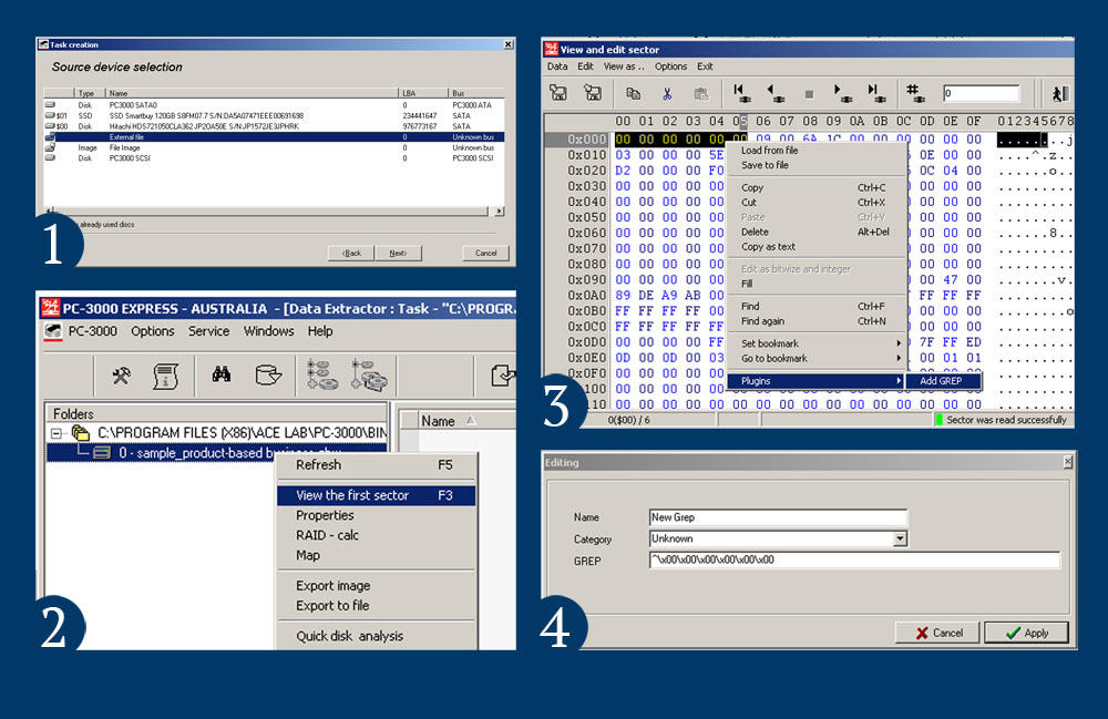 PC-3000如何提取GREP正则表达式来获取新类型的文件