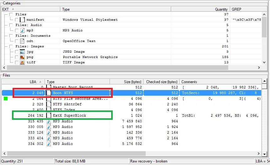 PC-3000 Data Extractor简单的逻辑故障数据恢复案例