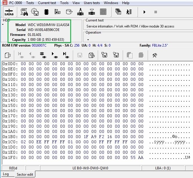 PC-3000 for HDD西部数据硬盘Western Digital 如何解决RAM中的SED问题