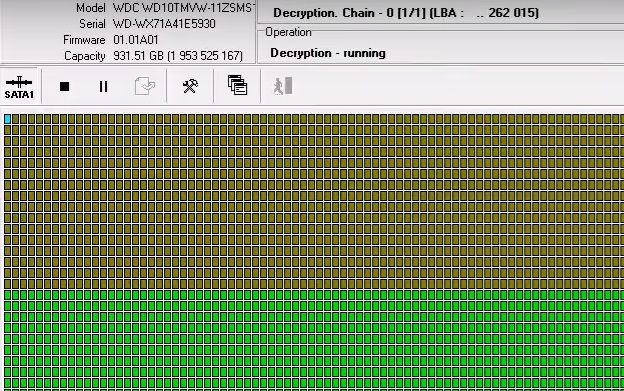 使用PC-3000 for HDD. Western Digital西部数据硬盘.解密已读取的加密镜像数据