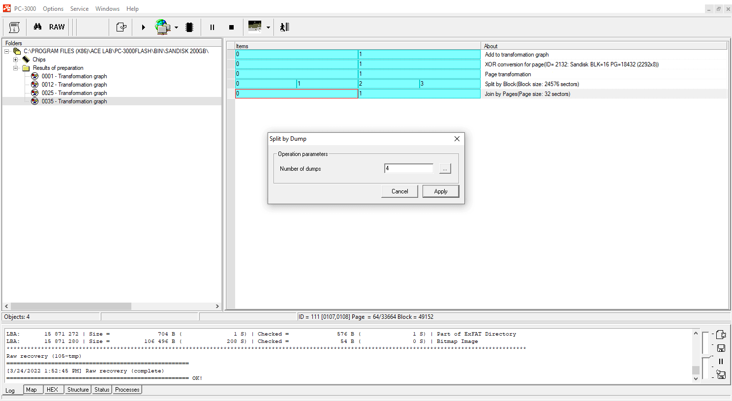 PC-3000 FLASH闪迪 200GB mSD 恢复