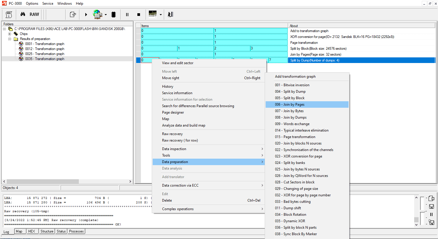 PC-3000 FLASH闪迪 200GB mSD 恢复